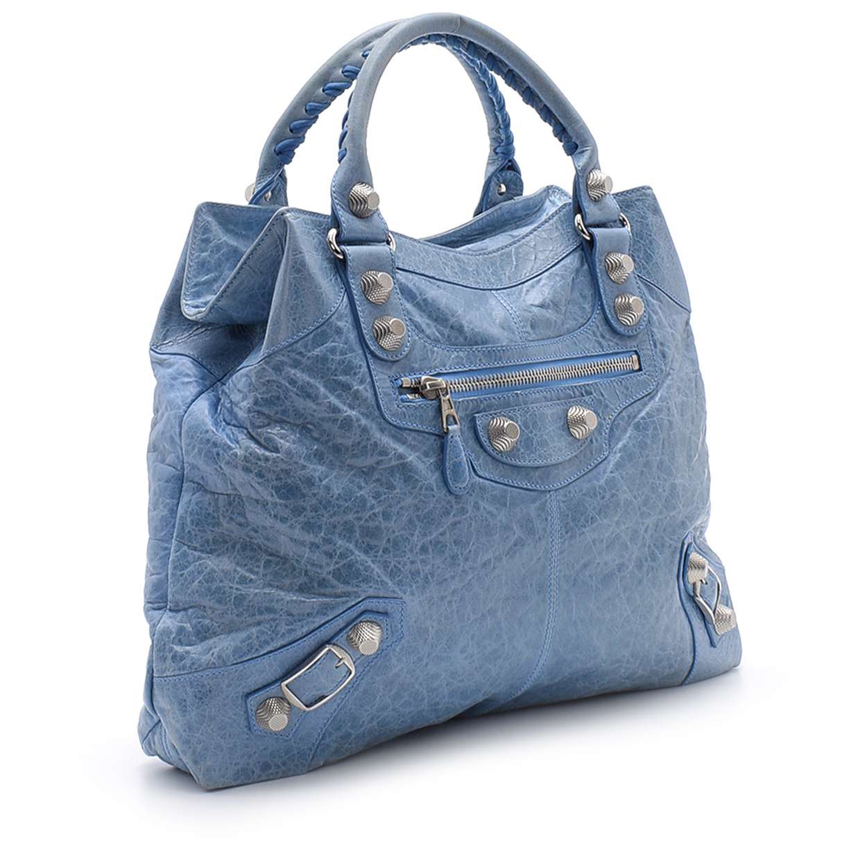 Balenciaga - Blue Lambskin Leather Giant Velo Bag 